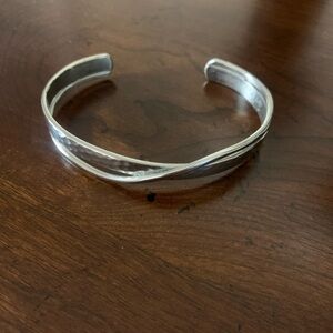 German hammered Silver Cuff Bracelet